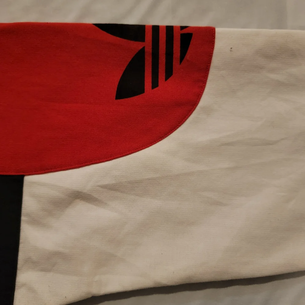 Adidas Men's RUN DMC Sweater - Red, Black, and White - Picture 6 of 16